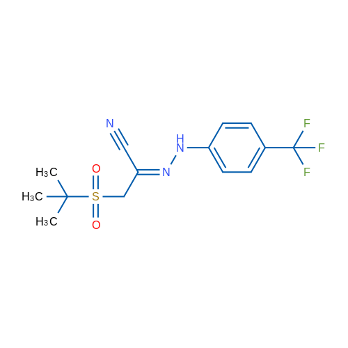 (E)-1-(2-Methylpropane-2-sulfonyl)-N-[4-(trifluoromethyl)phenyl]methanecarbohydrazonoyl cyanide 1g