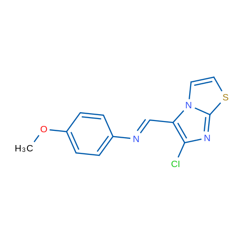 (1E)-1-{6-chloroimidazo[2,1-b][1,3]thiazol-5-yl}-N-(4-methoxyphenyl)methanimine 1g