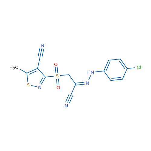 (Z)-N-(4-Chlorophenyl)-1-[(4-cyano-5-methyl-1,2-thiazol-3-yl)sulfonyl]methanecarbohydrazonoyl cyanide 1g