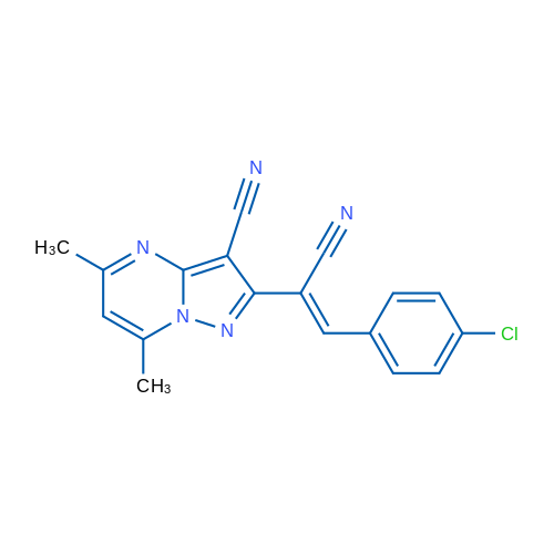 2-[(1Z)-2-(4-Chlorophenyl)-1-cyanoeth-1-en-1-yl]-5,7-dimethylpyrazolo[1,5-a]pyrimidine-3-carbonitrile 1g