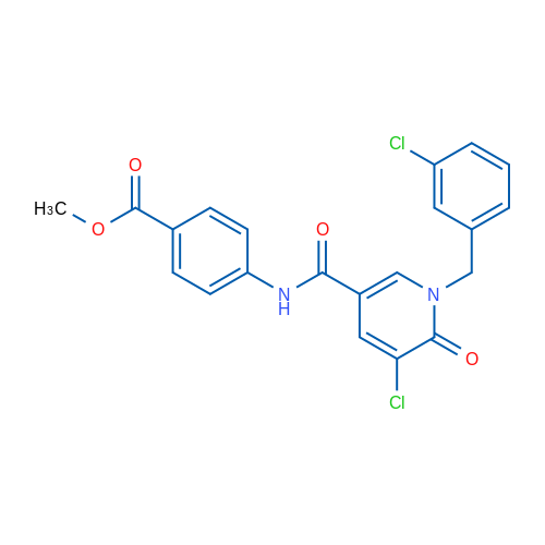 Methyl 4-{5-chloro-1-[(3-chlorophenyl)methyl]-6-oxo-1,6-dihydropyridine-3-amido}benzoate 1g