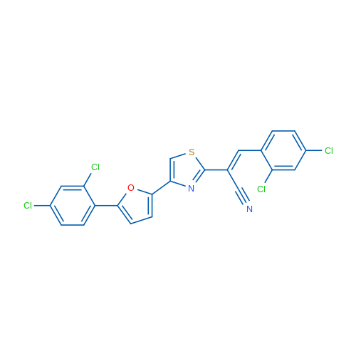 (2E)-3-(2,4-Dichlorophenyl)-2-{4-[5-(2,4-dichlorophenyl)furan-2-yl]-1,3-thiazol-2-yl}prop-2-enenitrile 1g