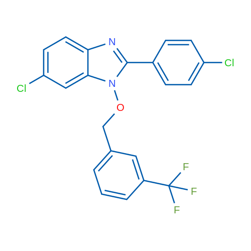 6-Chloro-2-(4-chlorophenyl)-1-{[3-(trifluoromethyl)phenyl]methoxy}-1H-1,3-benzodiazole 1g