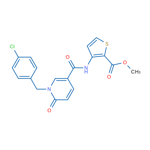 Methyl 3-{1-[(4-chlorophenyl)methyl]-6-oxo-1,6-dihydropyridine-3-amido}thiophene-2-carboxylate 1g