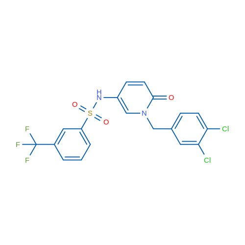 N-{1-[(3,4-dichlorophenyl)methyl]-6-oxo-1,6-dihydropyridin-3-yl}-3-(trifluoromethyl)benzene-1-sulfonamide 1g