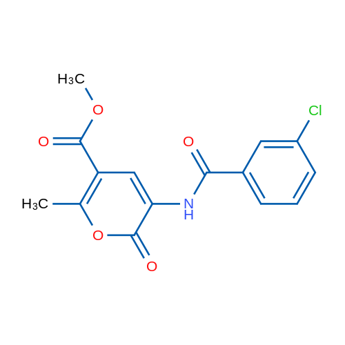 Methyl 3-(3-chlorobenzamido)-6-methyl-2-oxo-2H-pyran-5-carboxylate 1g