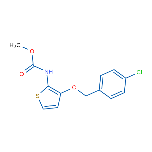 Methyl N-{3-[(4-chlorophenyl)methoxy]thiophen-2-yl}carbamate 1g