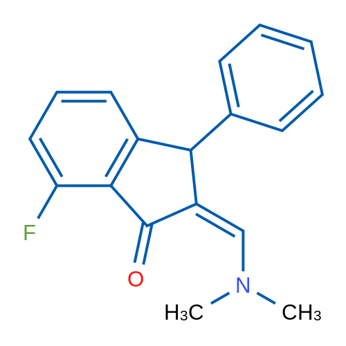 (2Z)-2-[(Dimethylamino)methylidene]-7-fluoro-3-phenyl-2,3-dihydro-1H-inden-1-one 1g