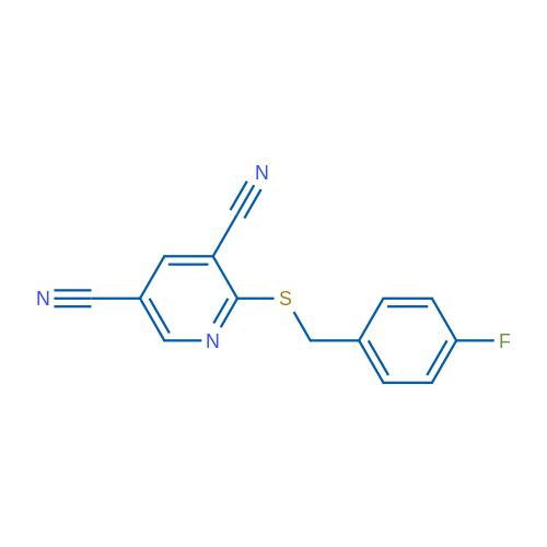 2-{[(4-fluorophenyl)methyl]sulfanyl}pyridine-3,5-dicarbonitrile 1g
