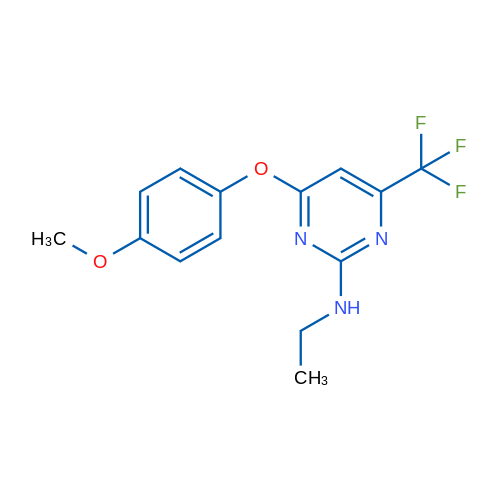 N-Ethyl-4-(4-methoxyphenoxy)-6-(trifluoromethyl)pyrimidin-2-amine 1g