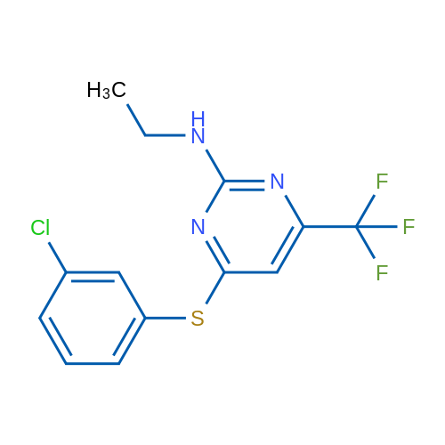 4-[(3-Chlorophenyl)sulfanyl]-N-ethyl-6-(trifluoromethyl)pyrimidin-2-amine 1g