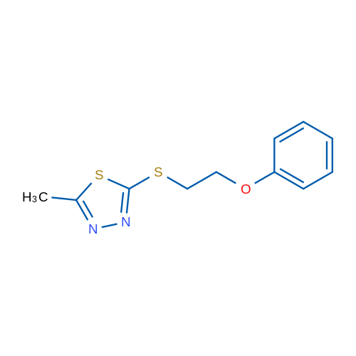 2-Methyl-5-[(2-phenoxyethyl)sulfanyl]-1,3,4-thiadiazole 1g