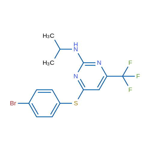 4-[(4-Bromophenyl)sulfanyl]-N-(propan-2-yl)-6-(trifluoromethyl)pyrimidin-2-amine 1g
