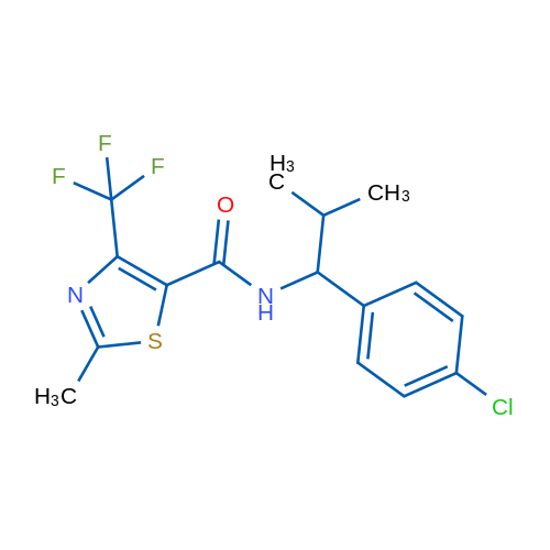 N-[1-(4-Chlorophenyl)-2-methylpropyl]-2-methyl-4-(trifluoromethyl)-1,3-thiazole-5-carboxamide 1g