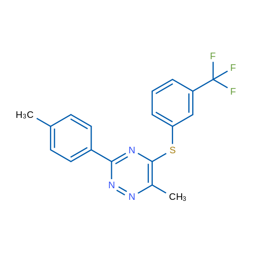 6-Methyl-3-(4-methylphenyl)-5-{[3-(trifluoromethyl)phenyl]sulfanyl}-1,2,4-triazine 1g