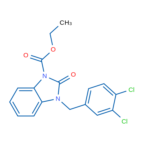 Ethyl 3-[(3,4-dichlorophenyl)methyl]-2-oxo-2,3-dihydro-1H-1,3-benzodiazole-1-carboxylate 1g