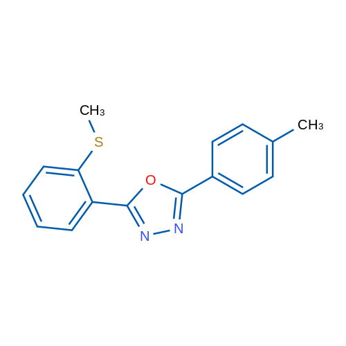 2-(4-Methylphenyl)-5-[2-(methylsulfanyl)phenyl]-1,3,4-oxadiazole 1g