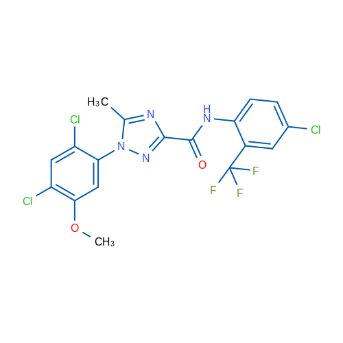 N-[4-Chloro-2-(trifluoromethyl)phenyl]-1-(2,4-dichloro-5-methoxyphenyl)-5-methyl-1H-1,2,4-triazole-3-carboxamide 1g