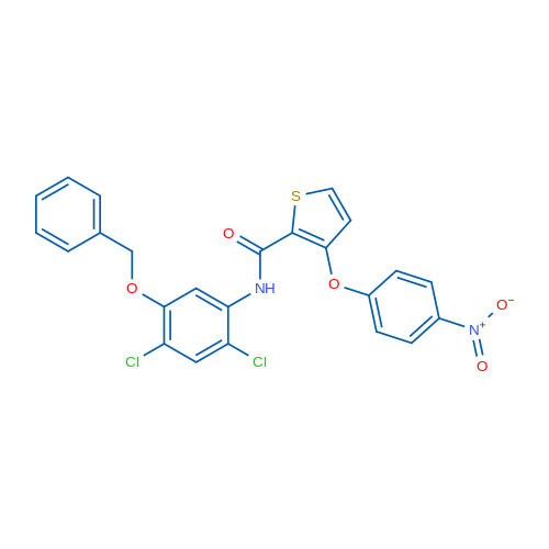 N-[5-(Benzyloxy)-2,4-dichlorophenyl]-3-(4-nitrophenoxy)thiophene-2-carboxamide 1g