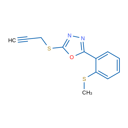 2-[2-(Methylsulfanyl)phenyl]-5-(prop-2-yn-1-ylsulfanyl)-1,3,4-oxadiazole 1g