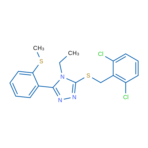 3-{[(2,6-dichlorophenyl)methyl]sulfanyl}-4-ethyl-5-[2-(methylsulfanyl)phenyl]-4H-1,2,4-triazole 1g