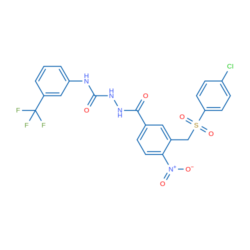 3-[(4-Chlorobenzenesulfonyl)methyl]-4-nitro-N-({[3-(trifluoromethyl)phenyl]carbamoyl}amino)benzamide 1g