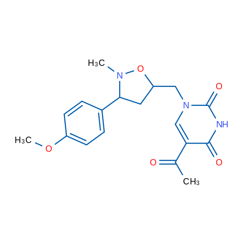 5-Acetyl-1-{[3-(4-methoxyphenyl)-2-methyl-1,2-oxazolidin-5-yl]methyl}-1,2,3,4-tetrahydropyrimidine-2,4-dione 1g