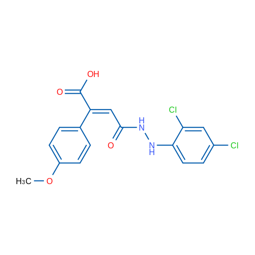 (2E)-3-[N'-(2,4-Dichlorophenyl)hydrazinecarbonyl]-2-(4-methoxyphenyl)prop-2-enoic acid 1g