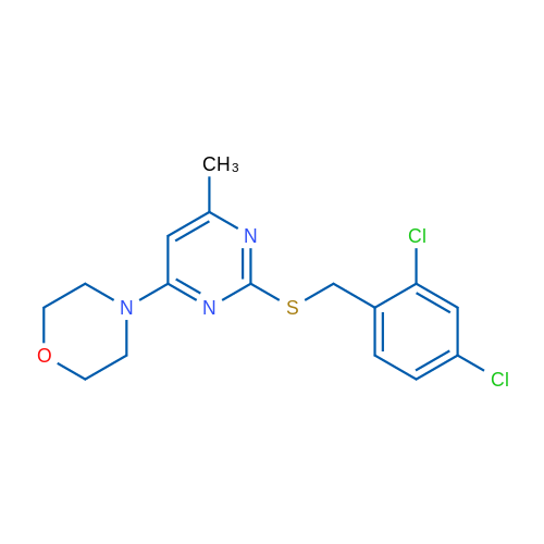 4-(2-{[(2,4-dichlorophenyl)methyl]sulfanyl}-6-methylpyrimidin-4-yl)morpholine 1g