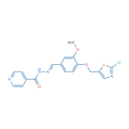 N'-[(1E)-{4-[(2-chloro-1,3-thiazol-5-yl)methoxy]-3-methoxyphenyl}methylidene]pyridine-4-carbohydrazide 1g