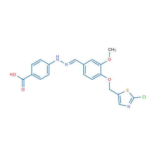 4-[(E)-2-({4-[(2-chloro-1,3-thiazol-5-yl)methoxy]-3-methoxyphenyl}methylidene)hydrazin-1-yl]benzoic acid 1g
