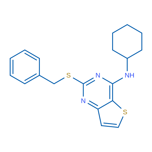 2-(Benzylsulfanyl)-N-cyclohexylthieno[3,2-d]pyrimidin-4-amine 1g