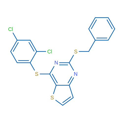 2-(Benzylsulfanyl)-4-[(2,4-dichlorophenyl)sulfanyl]thieno[3,2-d]pyrimidine 1g