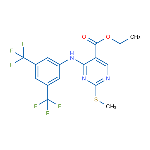 Ethyl 4-{[3,5-bis(trifluoromethyl)phenyl]amino}-2-(methylsulfanyl)pyrimidine-5-carboxylate 1g