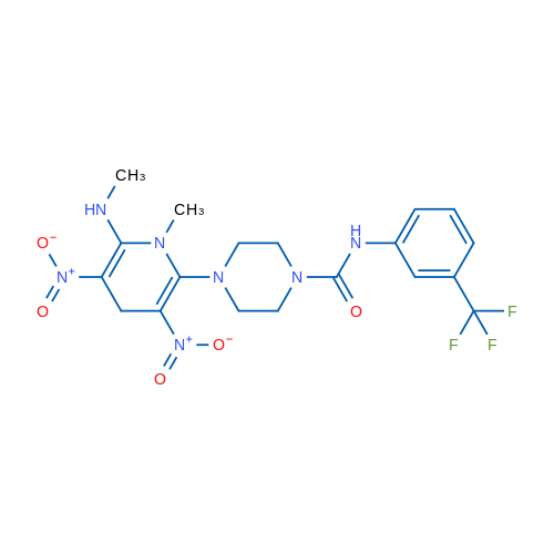 4-[1-Methyl-6-(methylamino)-3,5-dinitro-1,4-dihydropyridin-2-yl]-N-[3-(trifluoromethyl)phenyl]piperazine-1-carboxamide 1g