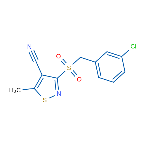 3-[(3-Chlorophenyl)methanesulfonyl]-5-methyl-1,2-thiazole-4-carbonitrile 1g