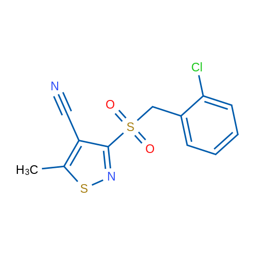 3-[(2-Chlorophenyl)methanesulfonyl]-5-methyl-1,2-thiazole-4-carbonitrile 1g