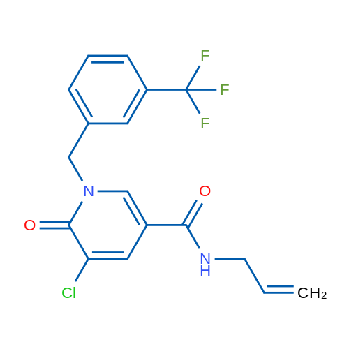 5-Chloro-6-oxo-N-(prop-2-en-1-yl)-1-{[3-(trifluoromethyl)phenyl]methyl}-1,6-dihydropyridine-3-carboxamide 1g