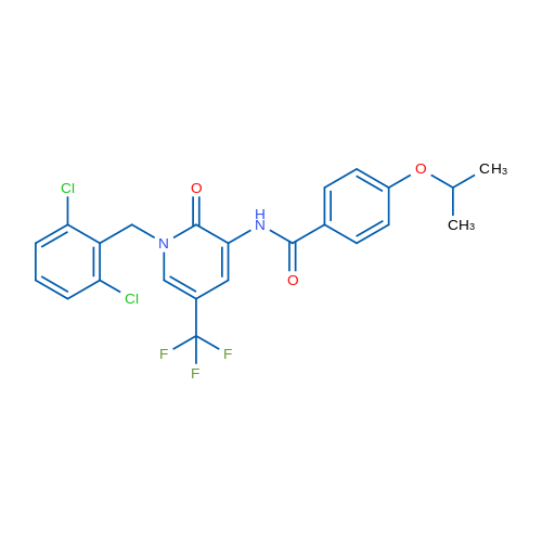 N-{1-[(2,6-dichlorophenyl)methyl]-2-oxo-5-(trifluoromethyl)-1,2-dihydropyridin-3-yl}-4-(propan-2-yloxy)benzamide 1g