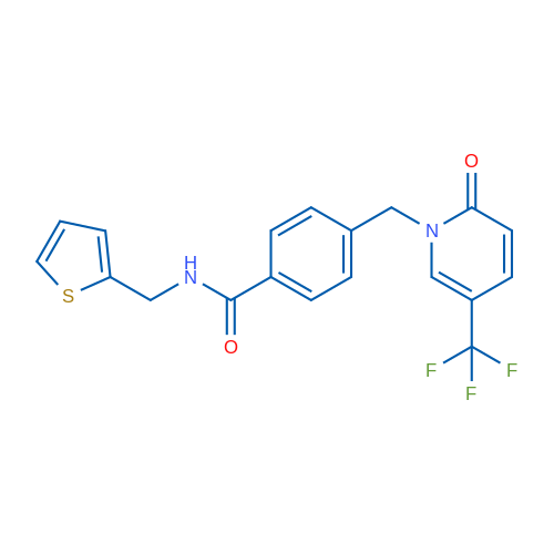 4-{[2-oxo-5-(trifluoromethyl)-1,2-dihydropyridin-1-yl]methyl}-N-[(thiophen-2-yl)methyl]benzamide 1g