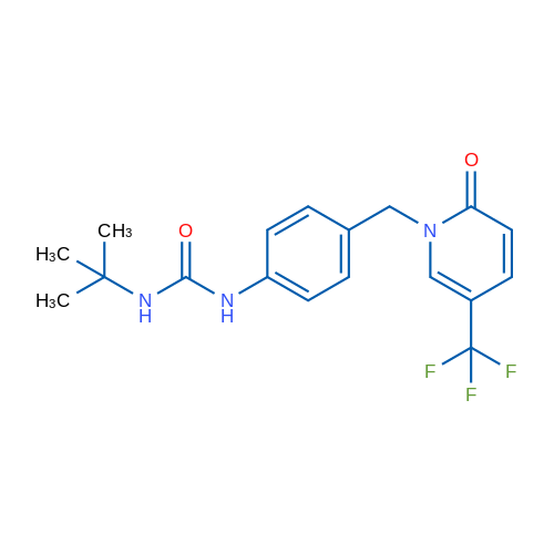 3-tert-Butyl-1-(4-{[2-oxo-5-(trifluoromethyl)-1,2-dihydropyridin-1-yl]methyl}phenyl)urea 1g