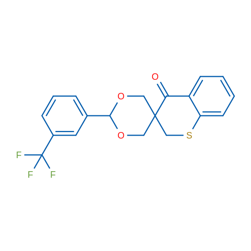 6'-[3-(Trifluoromethyl)phenyl]-2,4-dihydrospiro[1-benzothiopyran-3,3'-[1,5]dioxane]-4-one 1g