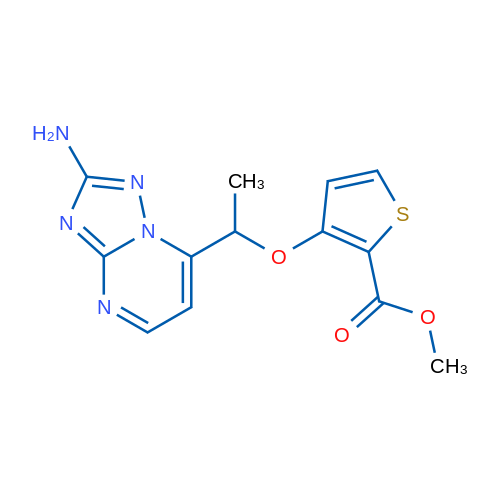 Methyl 3-(1-{2-amino-[1,2,4]triazolo[1,5-a]pyrimidin-7-yl}ethoxy)thiophene-2-carboxylate 1g