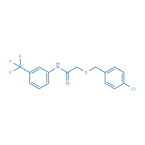 2-{[(4-chlorophenyl)methyl]sulfanyl}-N-[3-(trifluoromethyl)phenyl]acetamide 100mg