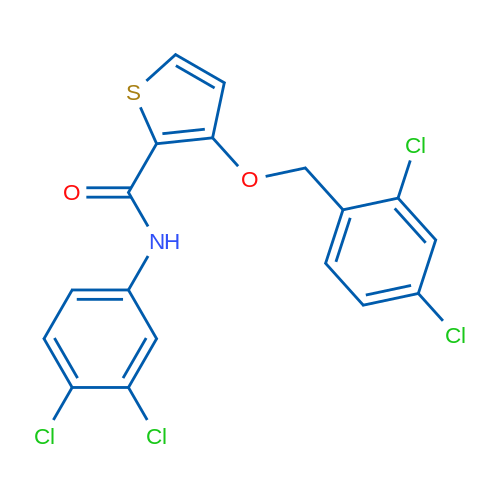 N-(3,4-Dichlorophenyl)-3-[(2,4-dichlorophenyl)methoxy]thiophene-2-carboxamide 1g