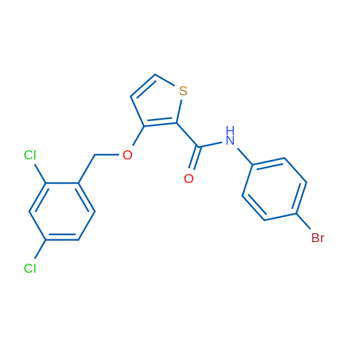 N-(4-Bromophenyl)-3-[(2,4-dichlorophenyl)methoxy]thiophene-2-carboxamide 1g