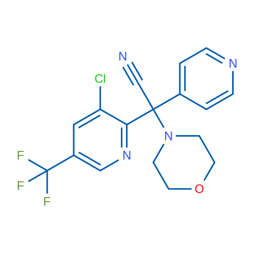 2-[3-Chloro-5-(trifluoromethyl)pyridin-2-yl]-2-(morpholin-4-yl)-2-(pyridin-4-yl)acetonitrile 1g