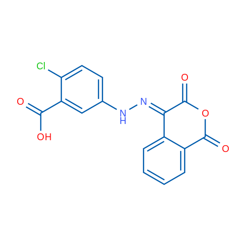 2-Chloro-5-{2-[(4E)-1,3-dioxo-3,4-dihydro-1H-2-benzopyran-4-ylidene]hydrazin-1-yl}benzoic acid 1g