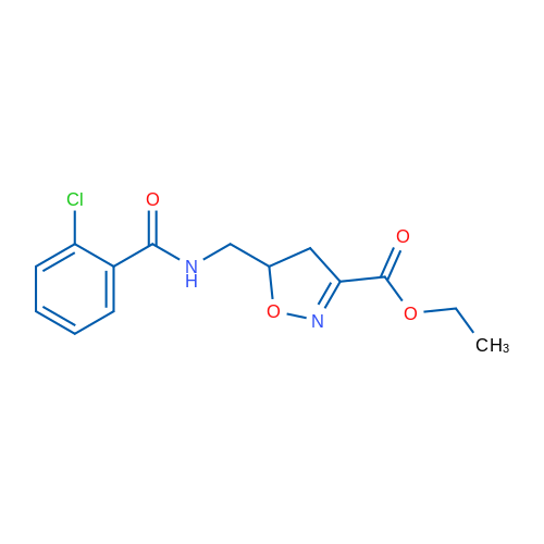 Ethyl 5-{[(2-chlorophenyl)formamido]methyl}-4,5-dihydro-1,2-oxazole-3-carboxylate 1g
