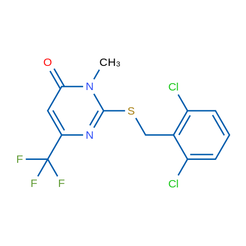 2-{[(2,6-dichlorophenyl)methyl]sulfanyl}-3-methyl-6-(trifluoromethyl)-3,4-dihydropyrimidin-4-one 1g